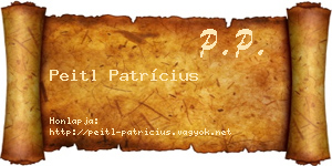 Peitl Patrícius névjegykártya
