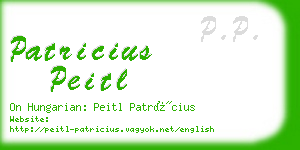patricius peitl business card